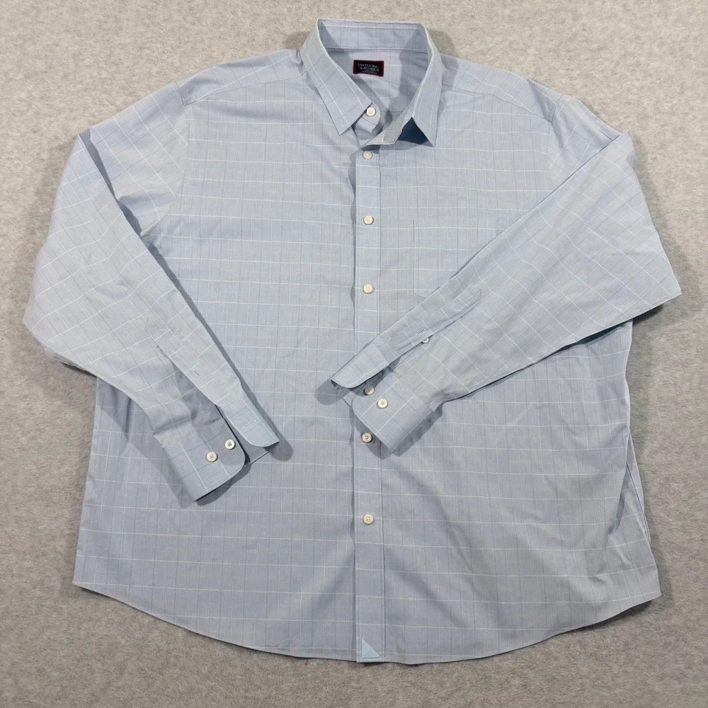 UNTUCKit Button‎ Down Mens XXL Blue Charly WF Relaxed Fit Windowpane